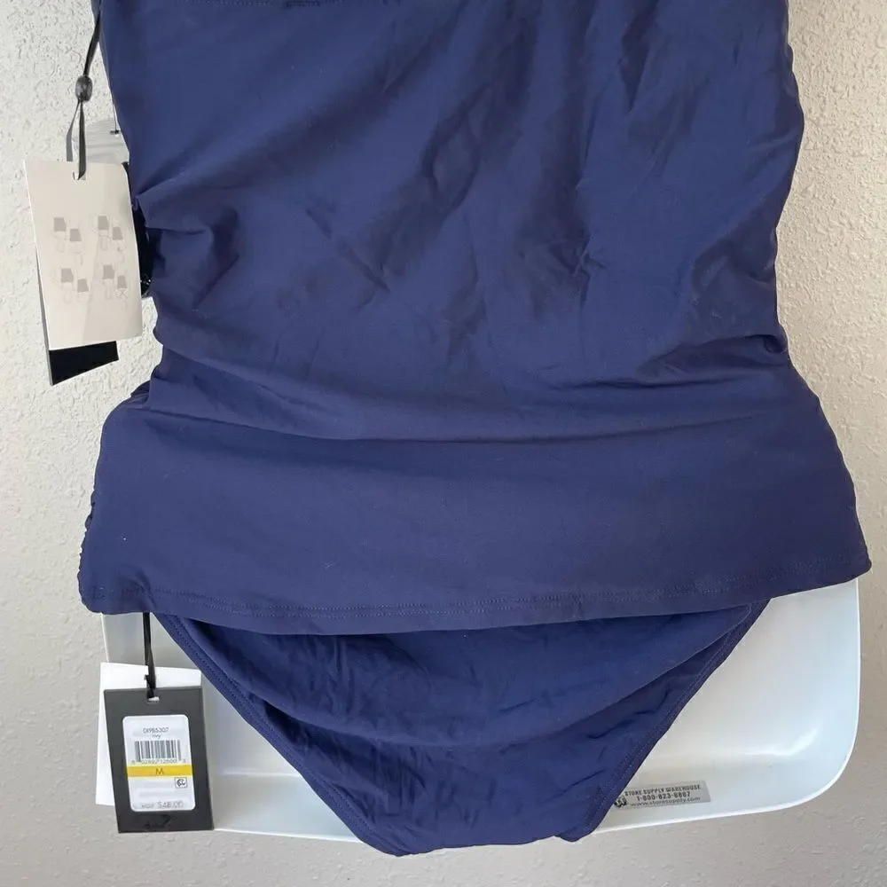 NWT DKNY Two-Piece Navy Blue Swimsuit Size M - Picture 5 of 7